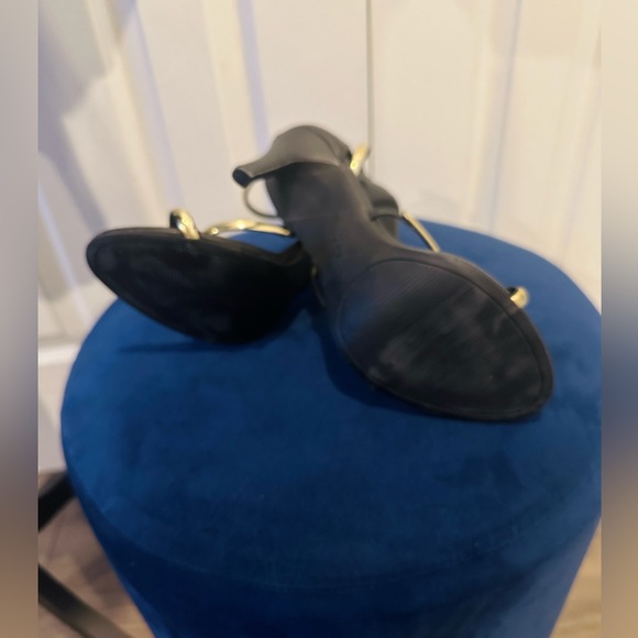 BEBE Berdine Gold Ankle-Strap Sandals - Picture 3 of 8